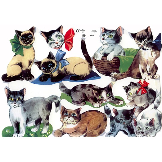 Whimsical Kitty Cat Scraps ~ England